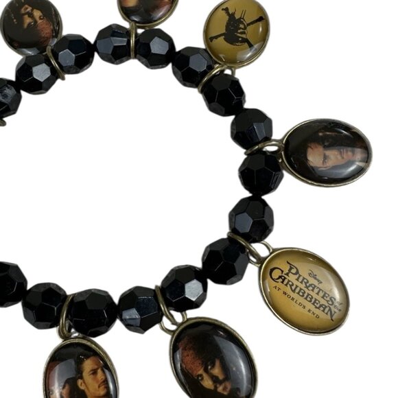 Disney Pirates Of The Caribbean Jack Sparrow Charm Bracelet Elastic Band - Picture 6 of 11